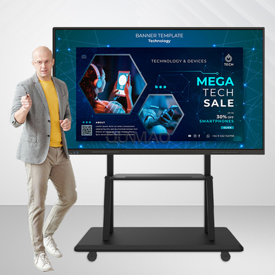شراء Qtenboard 55 65 75 بوصة لمسة الاصبع 4K لوحة اندرويد تفاعلية لوحة ذكية online manufacture