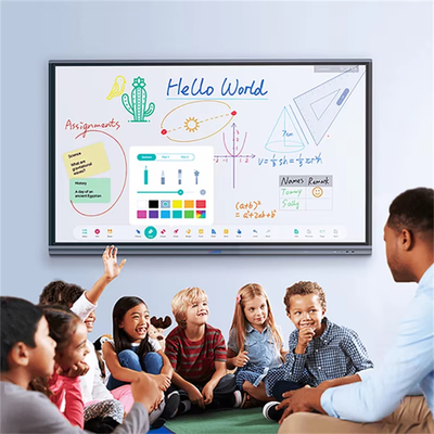 Beli Papan Cerdas Interaktif 4K HD 75 Inci Layar Sentuh Papan Digital Alat Bantu Mengajar Sistem Ganda Android Win11 untuk Sekolah/Kantor online manufacture
