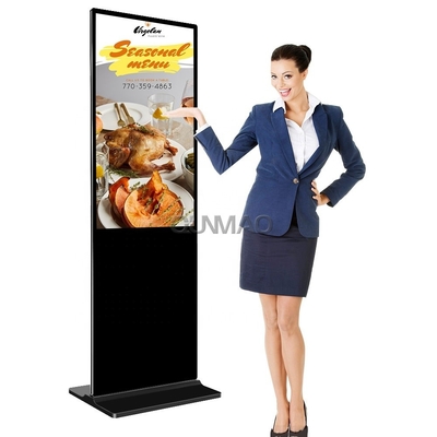 Podłogowy kiosk wewnętrzny Interaktywny odtwarzacz reklamowy LCD Sprzęt pionowy Totem Touch Screen Bank Digital Signage Display