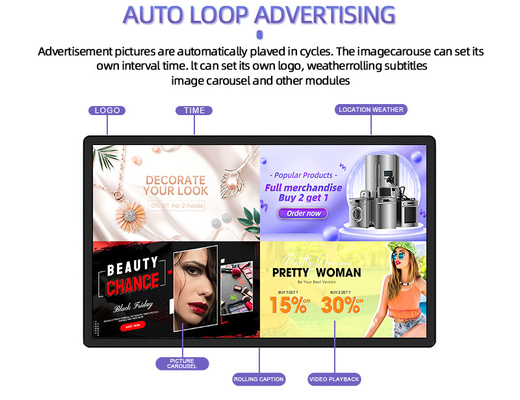 Qtenboard Panneau D'affichage Dynamique Dustproof Waterproof High Bright Design épuré Digital Signage and Displays Advertising