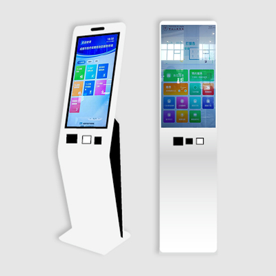 Qtenboard Oem 27 Inch Podłogowy Stand Automatyczne płatności biletów posiłków Maszyna w kolejce Kiosk samoobsługowy dla banku / szpitala / dworca