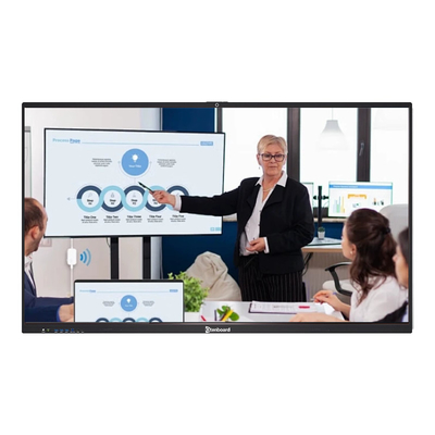 Qtenboard 40 Point Touch Screen Smart White Board Smooth Writing Ai Camera Meeting