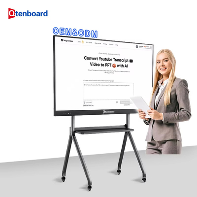 Qtenboard 65 Inch Interactive White Boards OEM 20 Points IR Multi Touch for Bidding