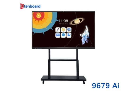 9679 Chip Interactive Falt Panel 65 75 86 Inch 20 Points Touch Anti-Glare Screen Android 14.0 Built-In Whiteboard Software with Classroom Management Ai Function