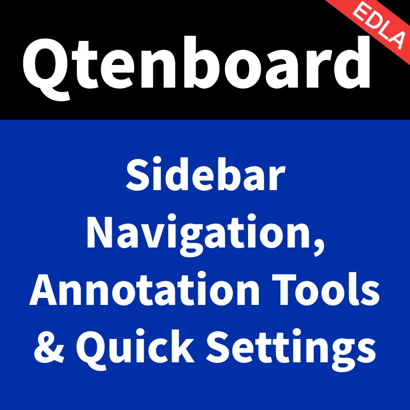Qtenboard 9679 Chip Interactive Whiteboard – Sidebar Navigation, Annotation Tools & Quick Settings