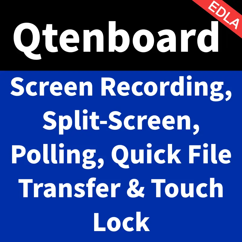 Qtenboard 9679 Chip Interactive Whiteboard – Screen Recording, Split-Screen, Polling, Quick File Transfer & Touch Lock