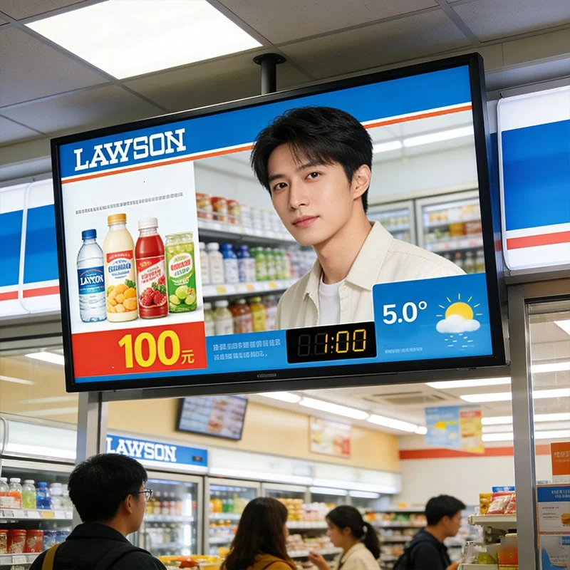 LAWSON advertising display with diverse content
