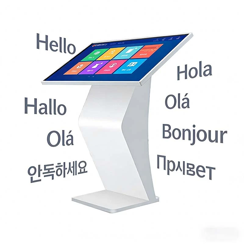 Qtenboard Floor-standing information wayfinding kiosk can install muti languages