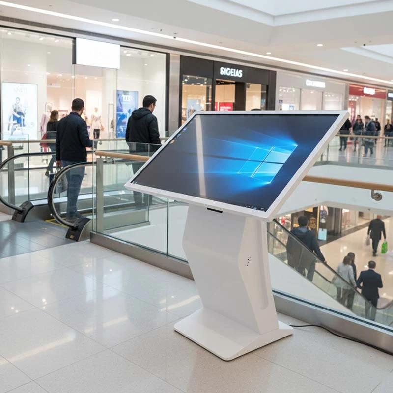 Qtenboard Floor-standing information wayfinding kiosk with K-shape design for wayfinding