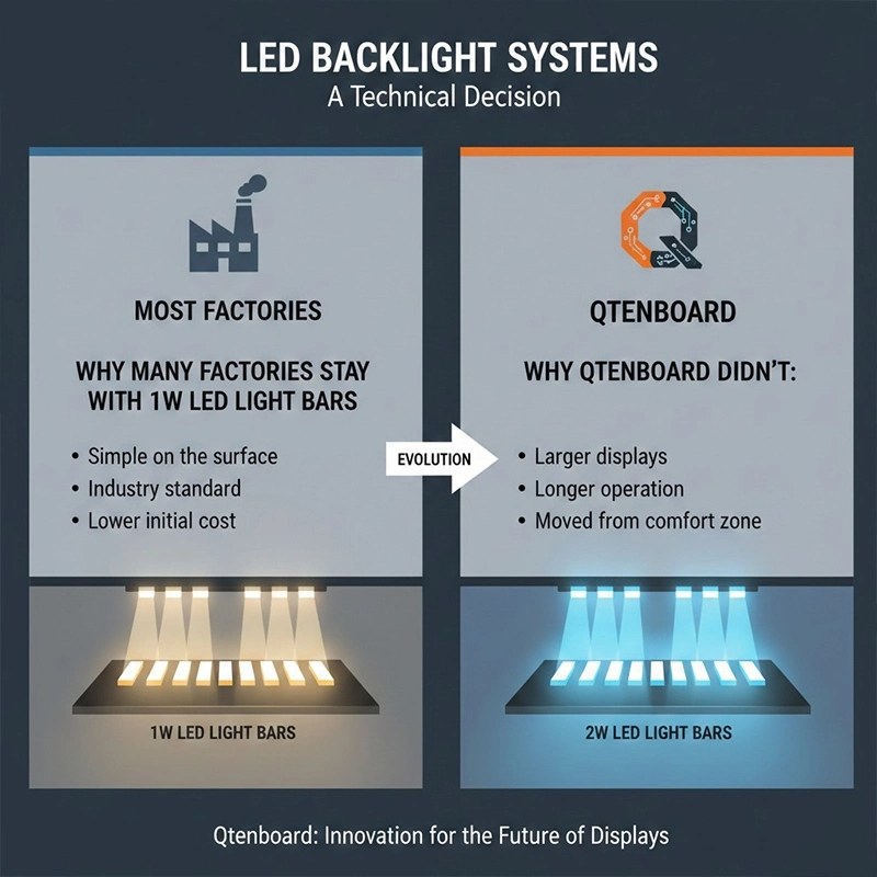 Why Many Factories Stay with 1W LED Light Bars — and Why Qtenboard Didn’t