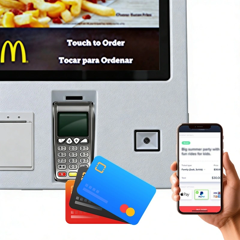 Payment Self-Ordering Ticketing Kiosk for payment