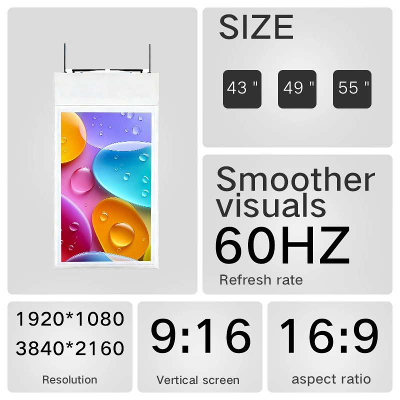Hanging Double Sided Window Indoor Digital Signage Screen
