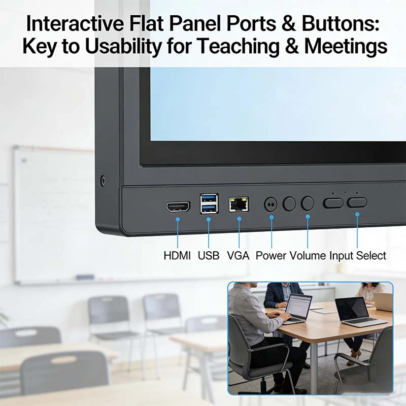 Interactive Flat Panel Ports & Buttons: Key to Usability for Teaching & Meetings