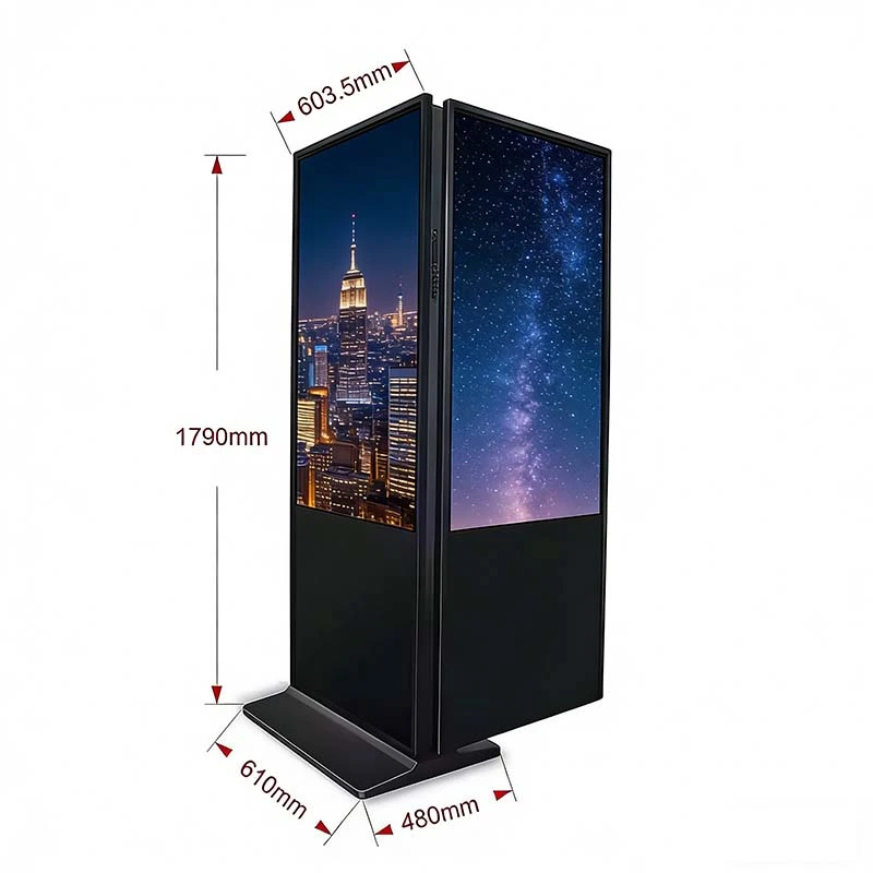 4K Indoor Stand LCD Double Side Digital Signage Kiosk Totem