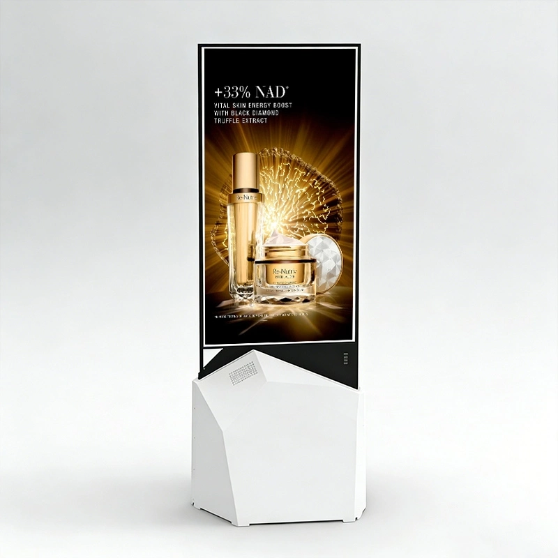 Transparent OLED Double Sided Floor Standing Digital Signage