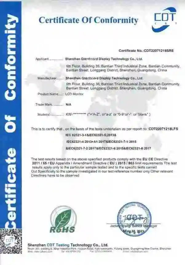 RoHS Compliance Certification