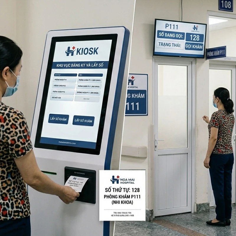 The queuing system and display screens in the Vietnam branch are interconnected.