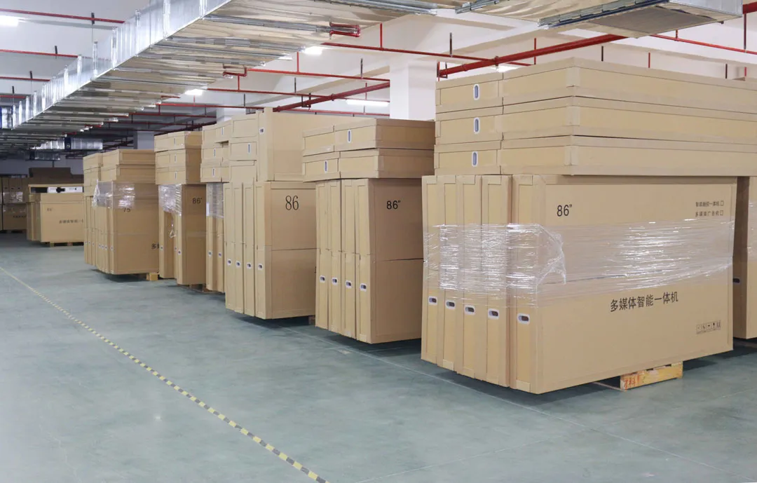 Qtenboard finished goods warehouse – large-scale interactive whiteboard storage and logistics hub in Shenzhen-Shanwei
