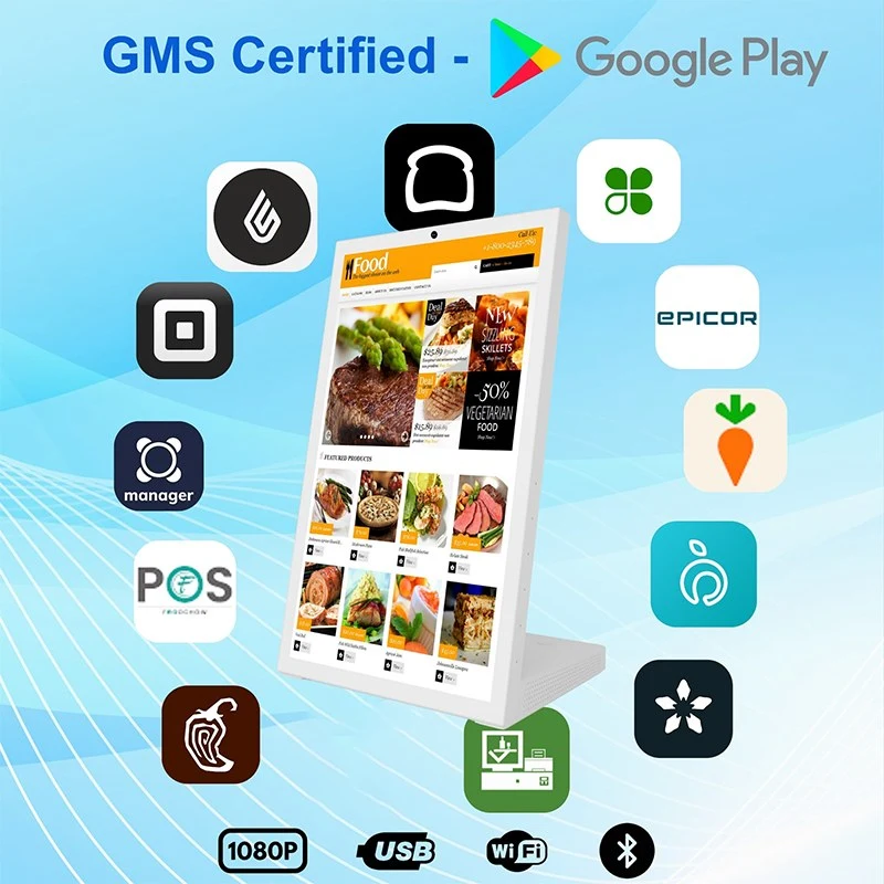 GMS-certified digital device with Google Play access and food ordering interface