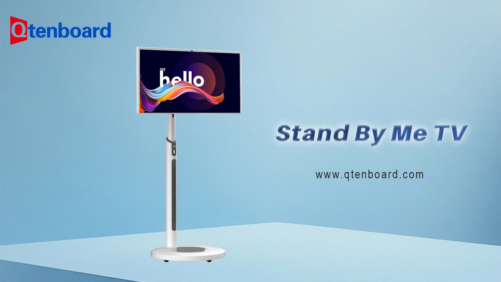 Qtenboard Stand By Me TV | Rolling Movable Smart Screen & Portable Monitor