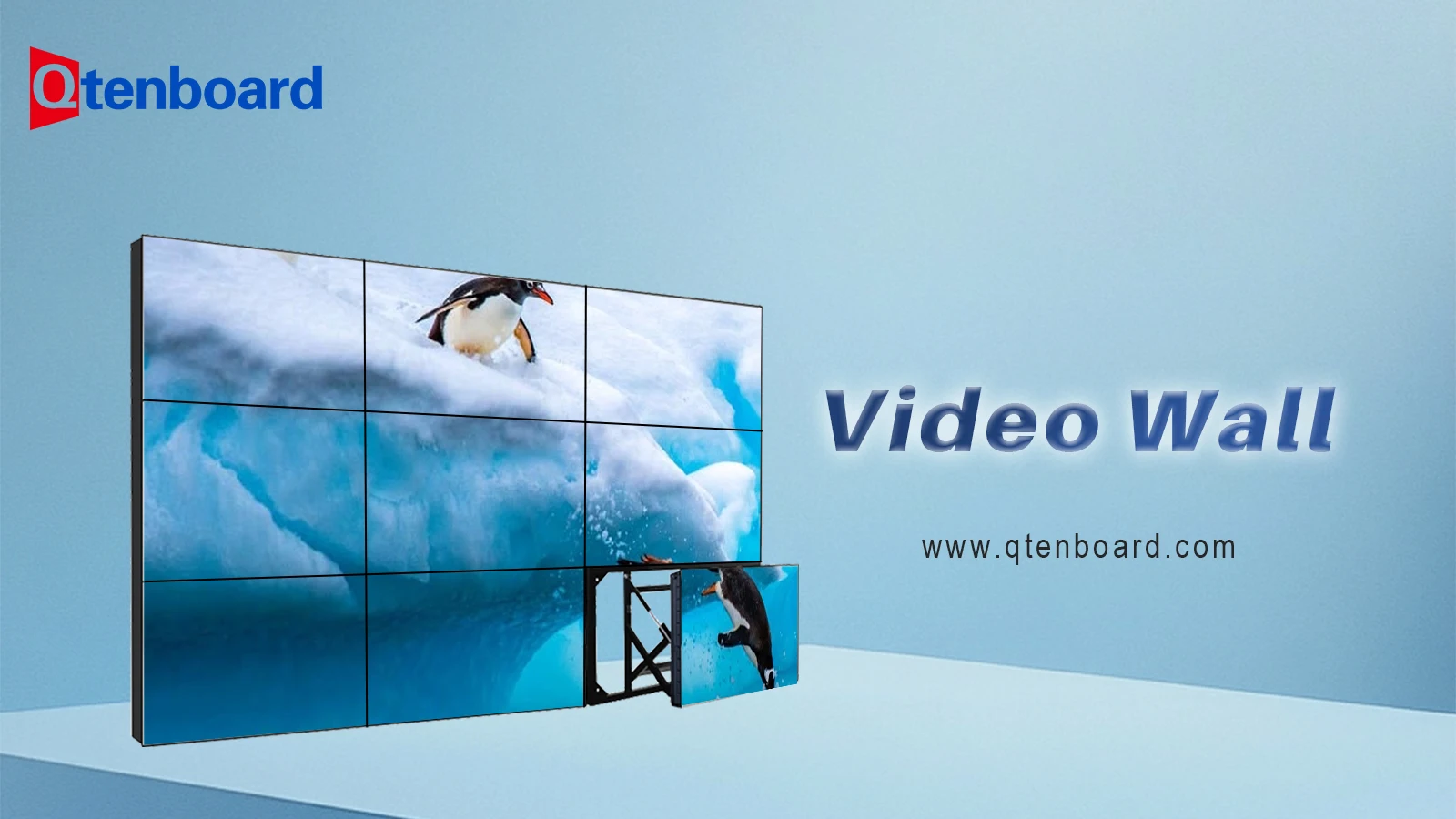 Qtenboard Video Wall | Commercial Digital Signage & 24/7 Monitoring Display