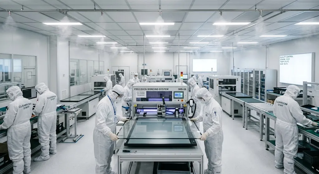 Qtenboard clean room assembly line – dust-free production environment for interactive flat panel display manufacturing