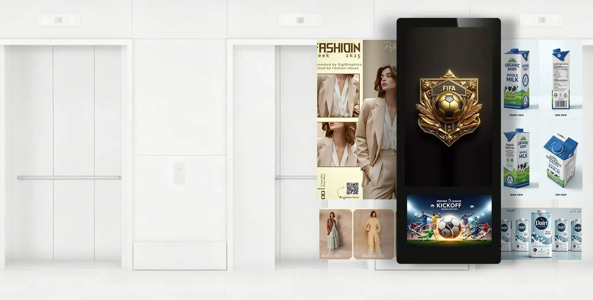 Split screen templates for digital signage