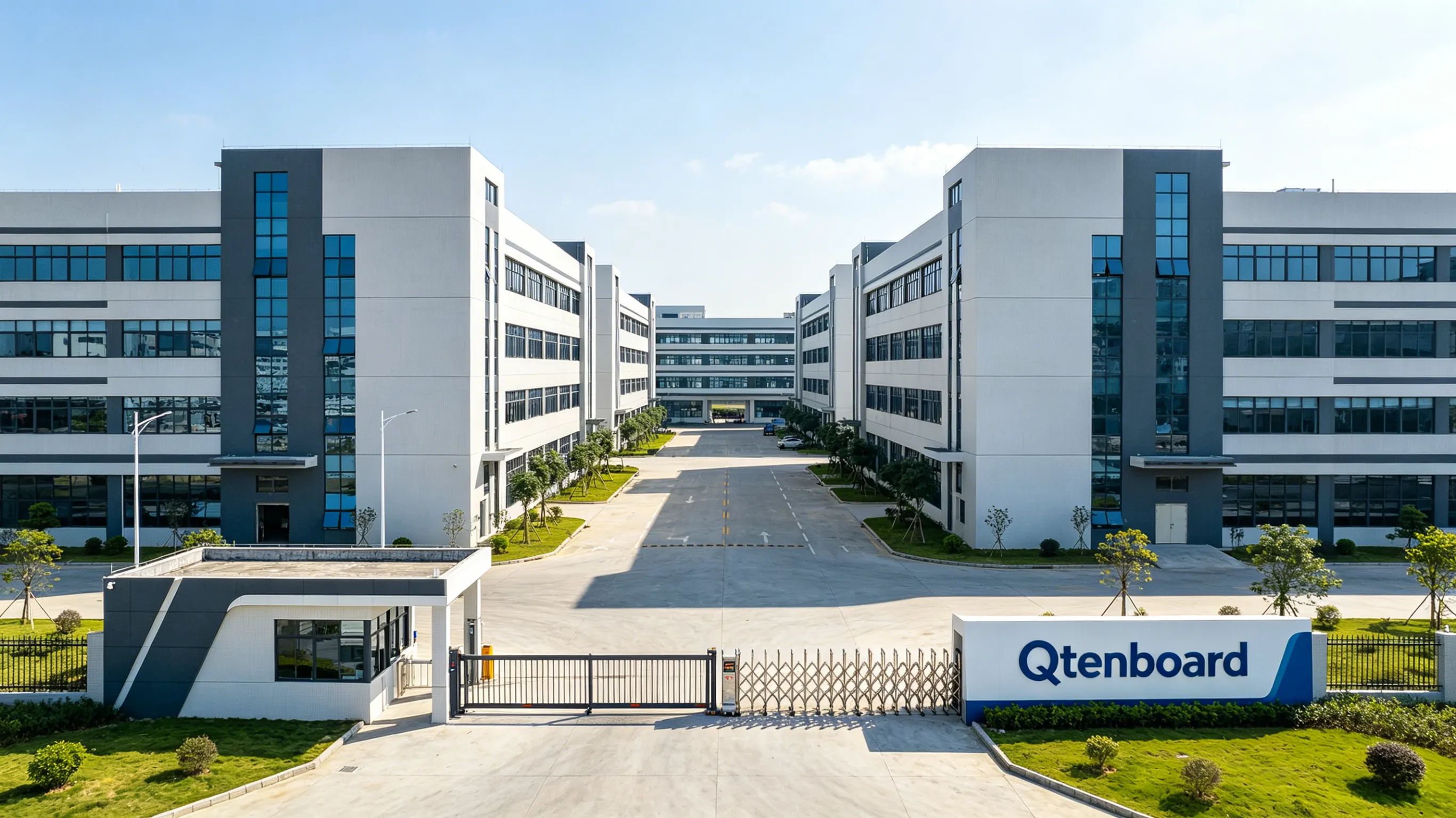 Qtenboard Guangzhou Huadu manufacturing base – 330,000㎡ production facility for interactive displays OEM ODM CKD SKD