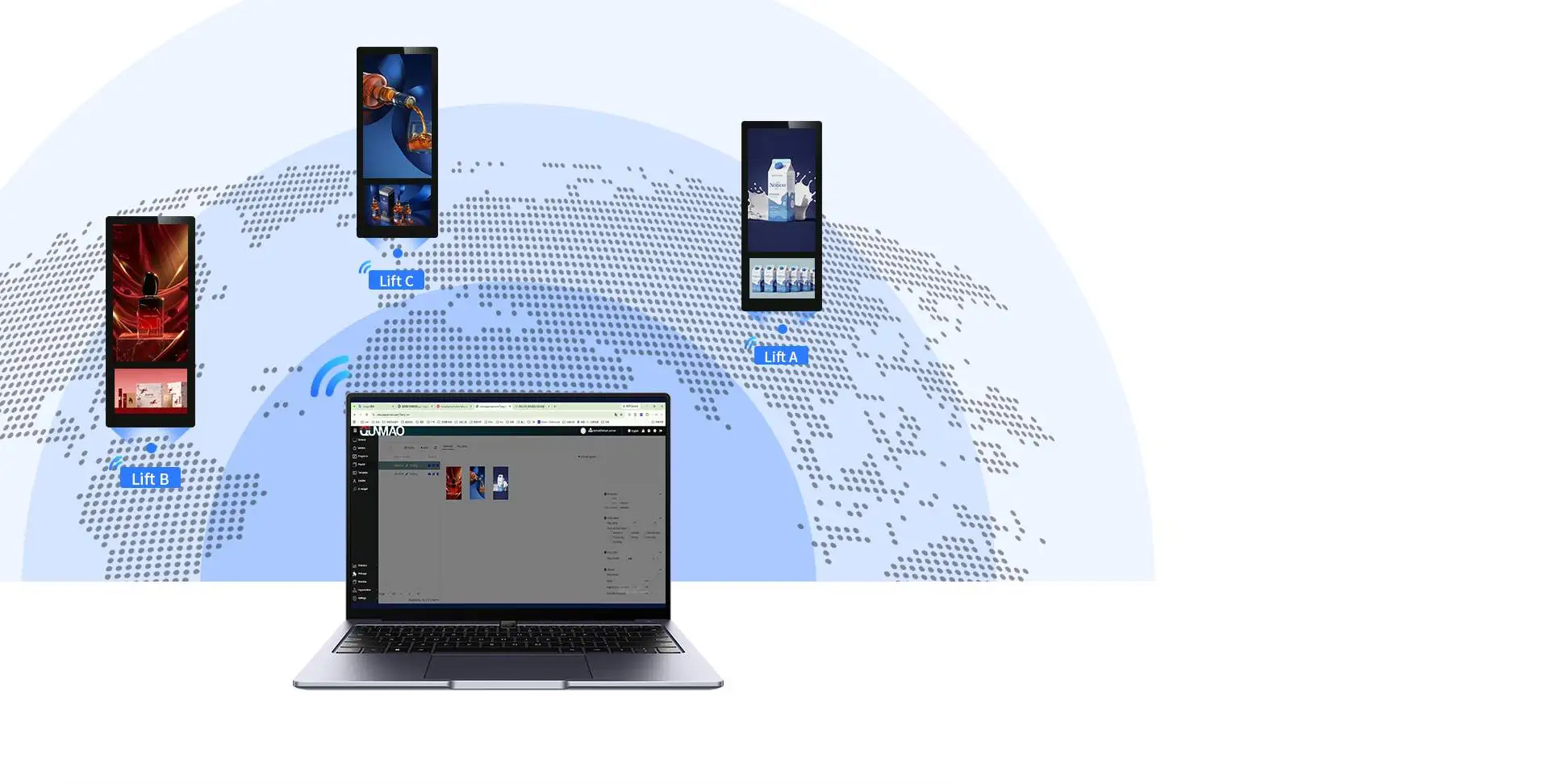 Qtenboard digital signage cloud SaaS platform