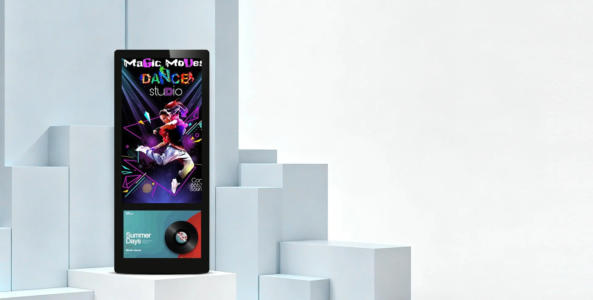 Qtenboard advertising display featured functions