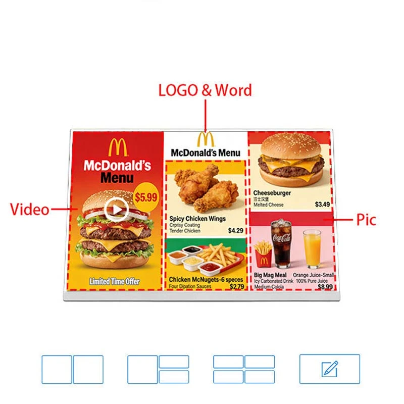 Digital Menu Board Split-Screen Display