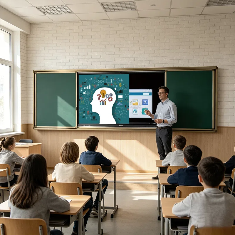 75 inch interactive whiteboard dual page teaching effect for K12 standard classroom