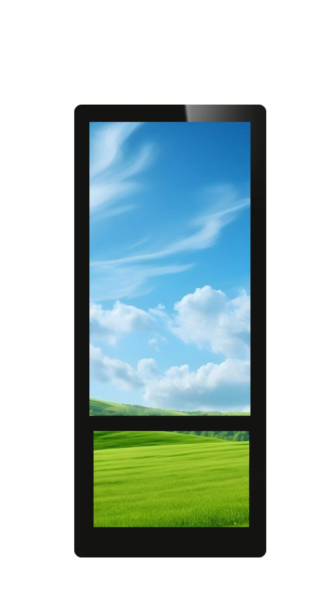 18.5 plus 10.1 inch dual screen digital signage