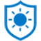 Anti sunburn screen shield icon
