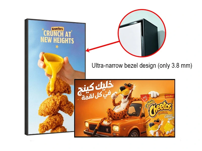 Flat‑back structure of Qtenboard electronic light‑box display