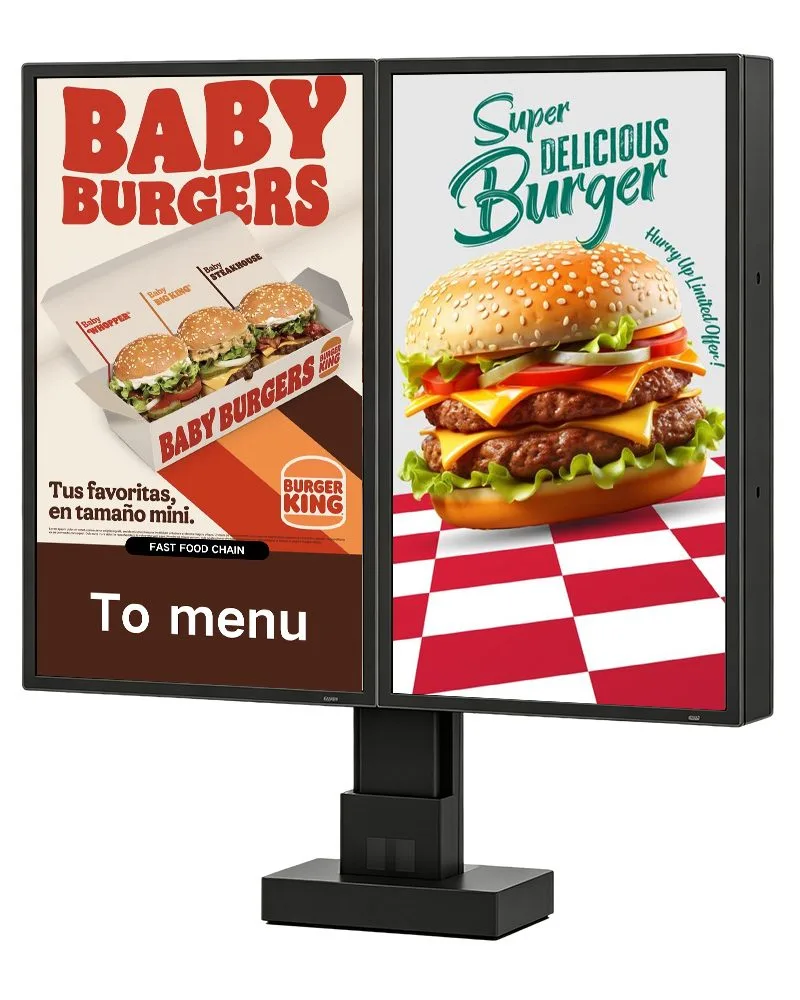 Qtenboard Dual Screen Drive Thru Menu Board