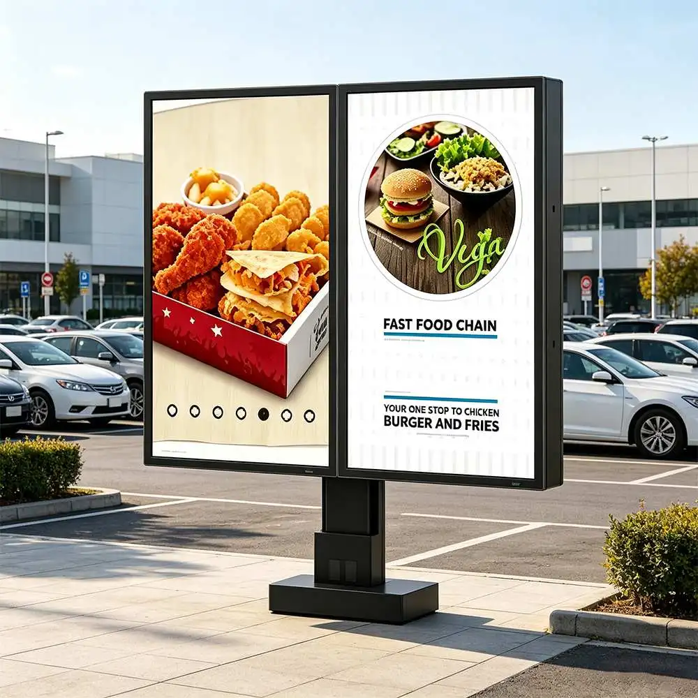 Qtenboard Curbside Pickup promotion dual screen real project scene