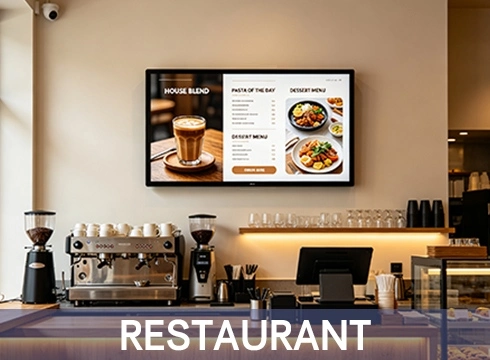 Menu light‑box‑style digital signage for chain‑restaurant