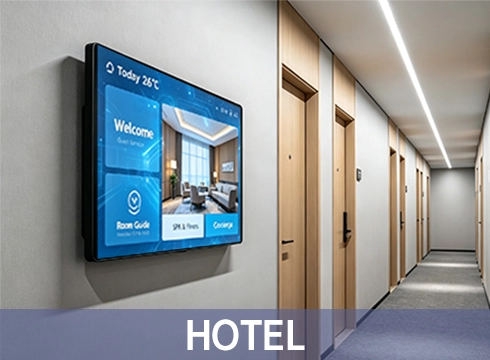 Digital light‑box screen for hotel lobby