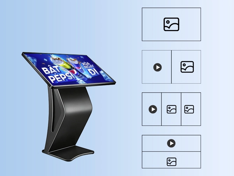 Multi Split Screen Digital Advertising Kiosk