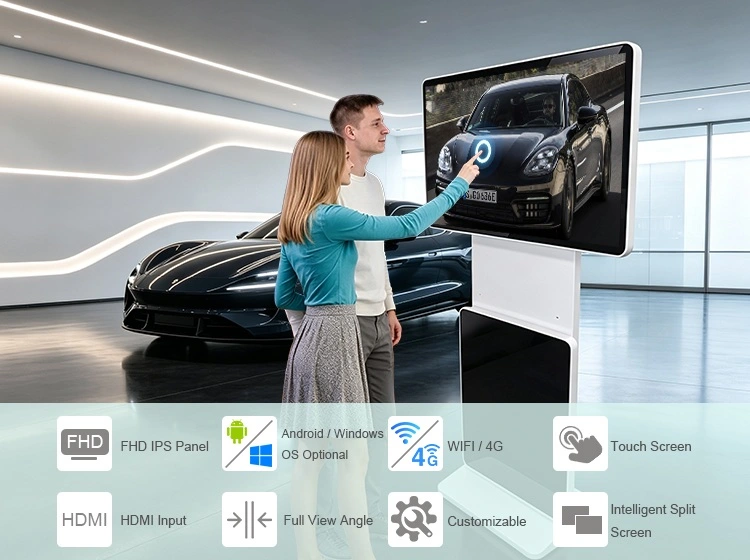 360° Rotating LCD Digital Signage Kiosk