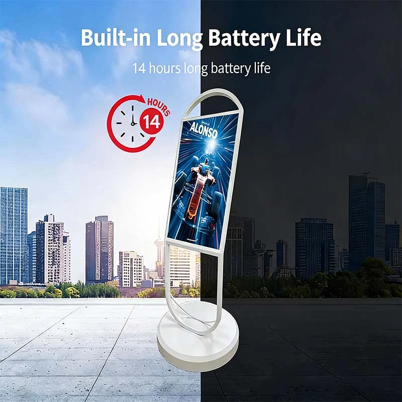 Built-in Battery Powered Digital Signage with 14 Hours Life
