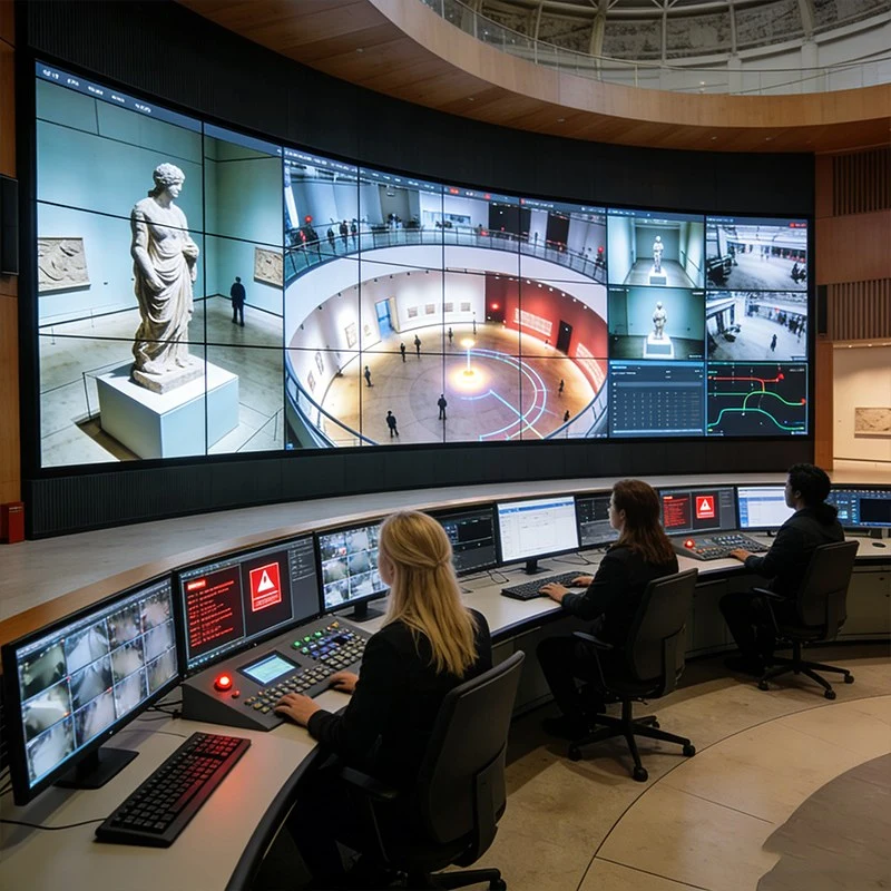 LCD video wall in CCTV security command control room monitoring project