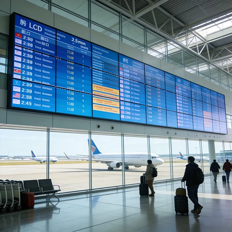 LCD video wall airport flight information public display project