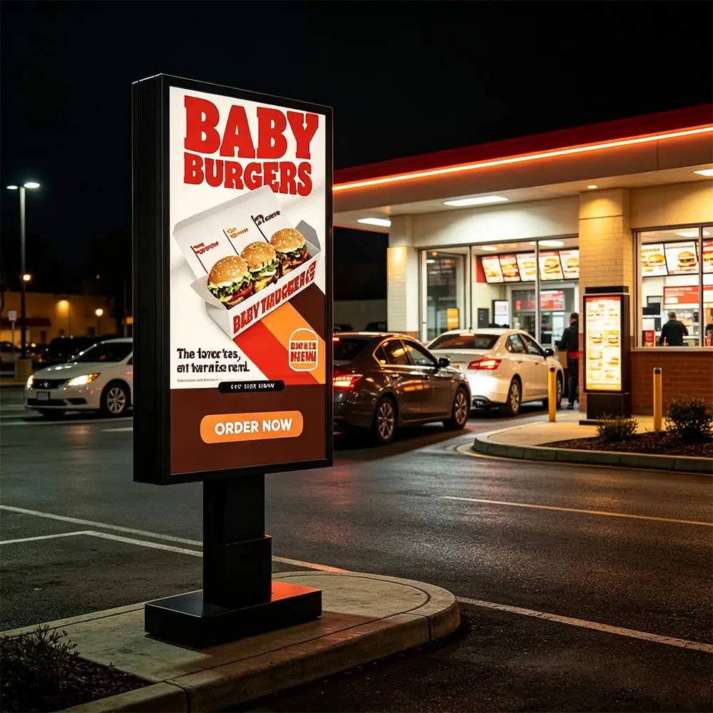 Qtenboard Drive‑Thru Ordering outdoor screen real project case