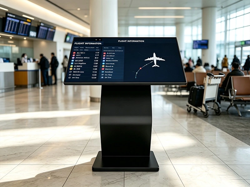 Touch Screen Information Kiosk in Airport Lounge