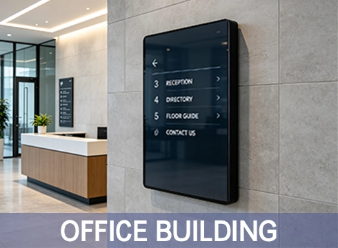Commercial light‑box display for office building