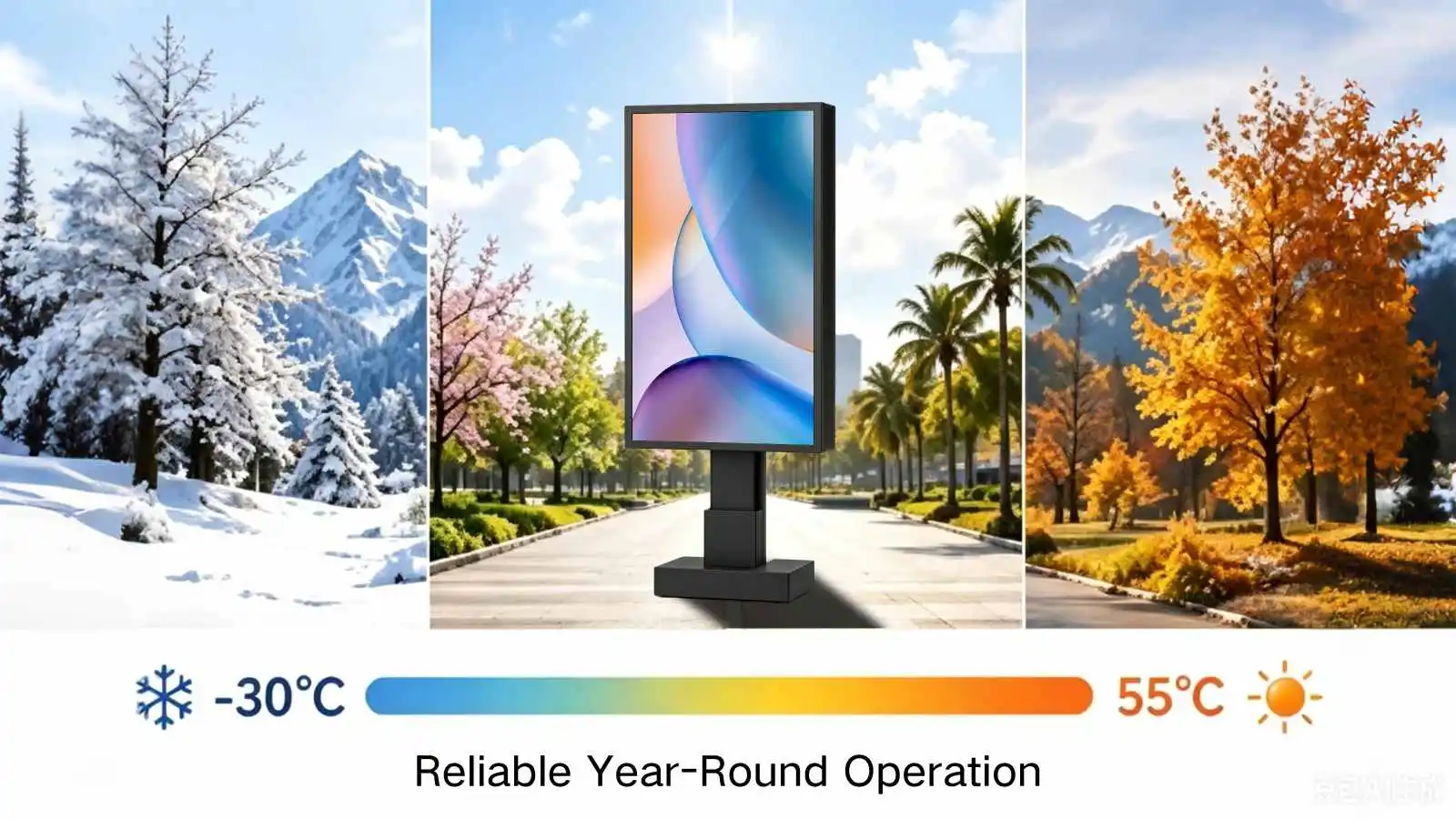 Qtenboard four seasons winter spring summer autumn temperature range diagram