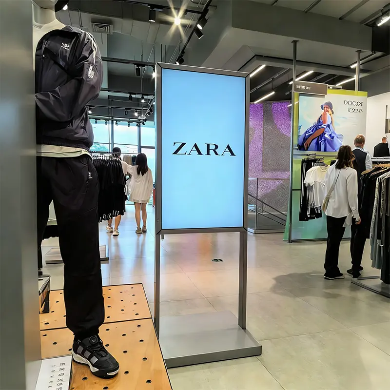 Floor Stand Poster Display in ZARA Hong Kong Retail Store