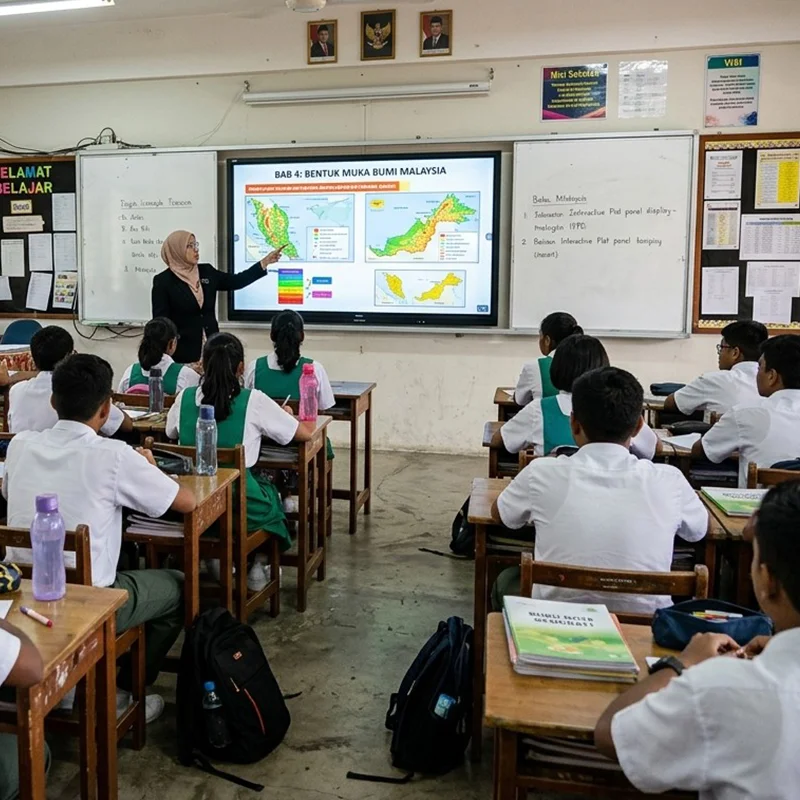 Interactive whiteboard classroom teaching scene for K12 school in Kuala Lumpur, Malaysia